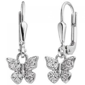 Kinder Ohrh�nger Schmetterling 925 Silber mit Zirkonia Kinderohrringe
