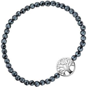 Armband Lebensbaum 925 Sterling Silber mit H�matit schwarz flexibel