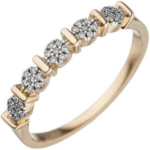 Damen Ring 585 Gold Gelbgold 35 Diamanten Goldring (Gr��e: 54)