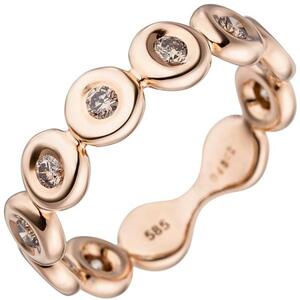 Damen Ring 585 Gold Rotgold 9 Diamanten Brillanten (Gr��e: 58)