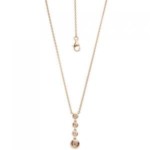 Collier Kette mit Anhnger 585 Gold Rotgold 4 Diamanten Brillanten 44 cm