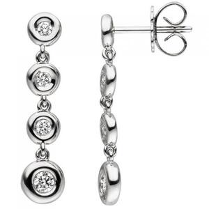 Ohrh�nger 585 Gold Wei�gold 8 Diamanten Brillanten Ohrringe