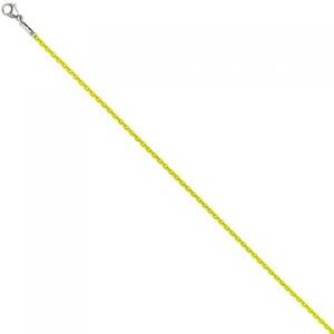 Rundankerkette Edelstahl gelb lackiert 45 cm Kette Halskette Karabiner