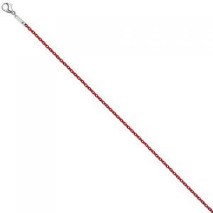 Rundankerkette Edelstahl rot lackiert 45 cm Kette Halskette Karabiner