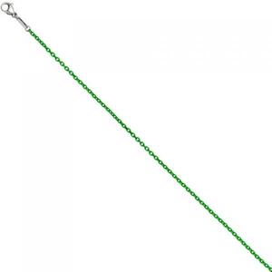 Rundankerkette Edelstahl grn lackiert 50 cm Kette Halskette Karabiner