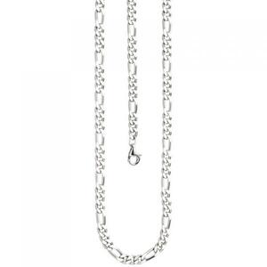 Figarokette 925 Silber diamantiert 50 cm Halskette Silberkette Karabiner