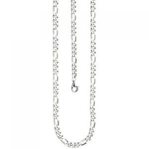 Figarokette 925 Silber diamantiert 60 cm Kette Silberkette Karabiner