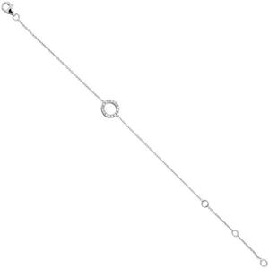 Anker Armband 925 Sterling Silber 16 Zirkonia 18,5 cm