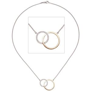 Collier Halskette 585 Weigold Rotgold bicolor 25 Diamanten Brillanten