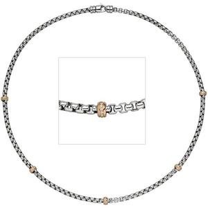 Collier Halskette 585 Gold Weigold Rotgold bicolor 65 Diamanten 45 cm