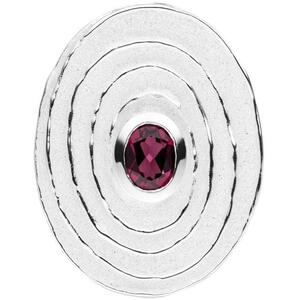 Anh�nger oval 925 Sterling Silber matt 1 Rhodolit rot SilberAnh�nger