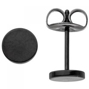 Ohrstecker Studs 6 mm aus Edelstahl schwarz beschichtet Ohrringe