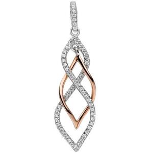 Anhnger 925 Sterling Silber bicolor vergoldet mit Zirkonia