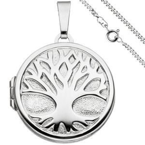 Medaillon Anh�nger Baum des Lebens rund 925 Silber mit Kette 50 cm