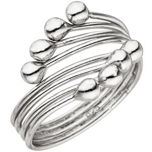 Damen Ring 4-reihig 925 Sterling Silber Silberring (Gr��e: 50)