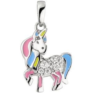 Kinder Anhnger Einhorn 925 Sterling Silber rosa hellblau 7 Zirkonia