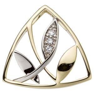 Anh�nger 585 Gelbgold Wei�gold bicolor 3 Diamanten Brillanten 0,03ct.