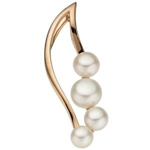 Anh�nger 585 Gold Rotgold 4 S��wasser Perlen Perlenanh�nger