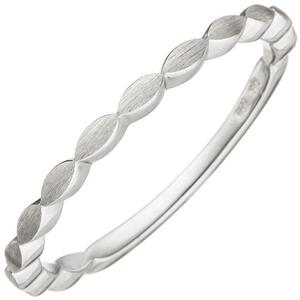 Damen Ring zart 585 Gold Wei�gold matt Wei�goldring (Gr��e: 56)