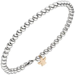 Armband mit Engel 585 Wei�gold Rotgold bicolor 19 cm Schutzengel