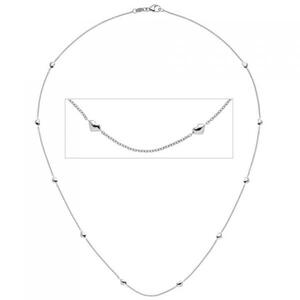 Collier Halskette Herz Herzen 585 Wei�gold 45 cm Wei�goldkette