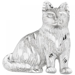 Anhnger Katze 925 Sterling Silber teil matt Katzenanhnger