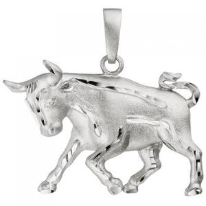 Anhnger Sternzeichen Stier 925 Sterling Silber teil matt