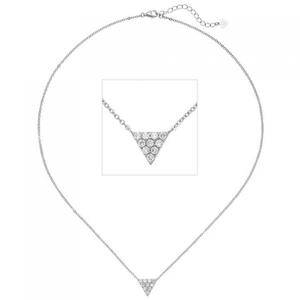 Collier Halskette mit Anhnger Dreieck 925 Silber 10 Zirkonia 46 cm