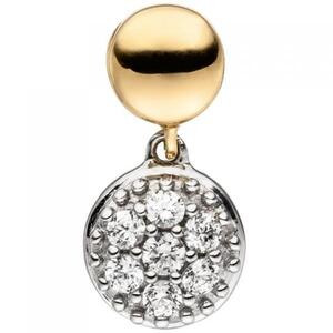 Anh�nger 375 Gelbgold Wei�gold bicolor 7 Zirkonia Goldanh�nger