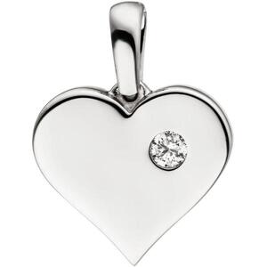 Anhnger Herz 585 Gold Weigold 1 Diamant Brillant Herzanhnger