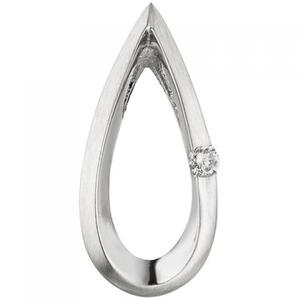 Anhnger Tropfen 950 Platin teil matt 1 Diamant Brillant 0,025ct.