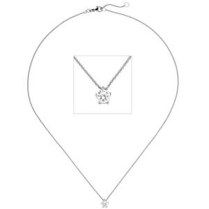 Collier Kette mit Anhnger 585 Weigold 1 Diamant Brillant 0,50 ct. 45 cm