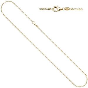 Figarokette 585 Gelbgold diamantiert 1,7 mm 50 cm Halskette Goldkette