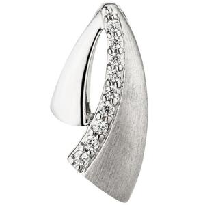 Anhnger 925 Sterling Silber teil matt 9 Zirkonia Silberanhnger