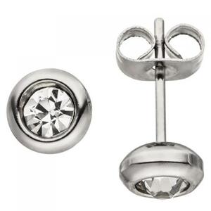 Ohrstecker Edelstahl 2 Zirkonia Ohrringe Edelstahlcreolen