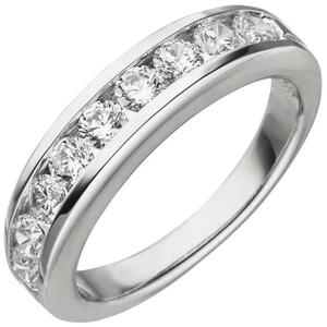 Damen Ring 925 Sterling Silber 9 Zirkonia Silberring (Gr��e: 50)