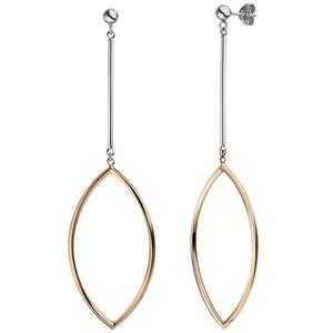 Ohrh�nger 925 Silber bicolor vergoldet 85 mm Ohrringe Ohrstecker