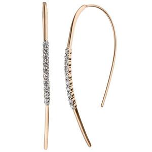 Ohrh�nger Ohrhaken 925 Silber rotgold vergoldet 20 Zirkonia Ohrringe