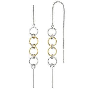 Durchzieh-Ohrh�nger 925 Sterling Silber bicolor Ohrringe zum Durchziehen