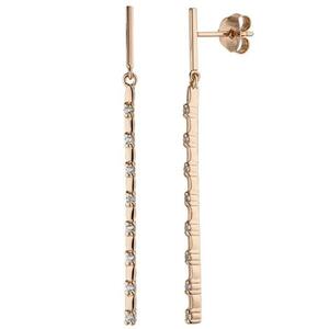 Ohrh�nger 925 Sterling Silber rotgold vergoldet 16 Zirkonia Ohrringe Ohrstecker