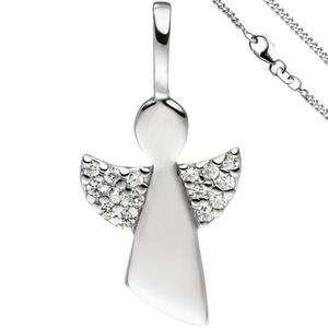 Anh�nger Engel Schutzengel 925 Sterling Silber Zirkonia mit Kette 42 cm
