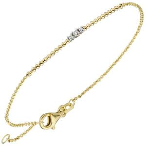 Armband 585 Gold Gelbgold 3 Diamanten Brillanten 18 cm Goldarmband