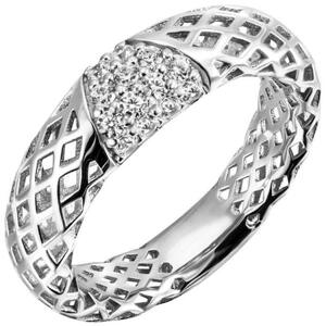 Damen Ring, 925 Sterling Silber, 14 Zirkonia (Gr��e: 60)