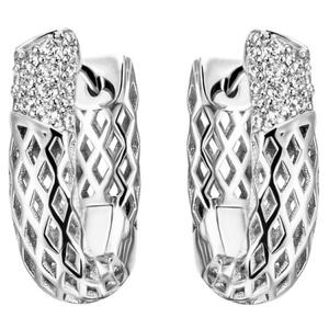 Creolen 925 Sterling Silber 32 Zirkonia Ohrringe Silbercreolen Silberohrringe