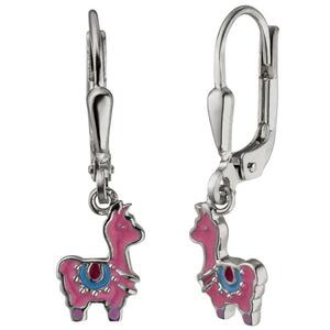 Kinder Ohrh�nger Lama pink 925 Sterling Silber Ohrringe Kinderohrringe