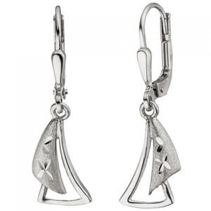 Ohrh�nger 925 Sterling Silber teil matt Ohrringe Silberohrringe