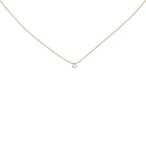 Collier 750 Gold Gelbgold 1 Diamant Brillant 45 cm