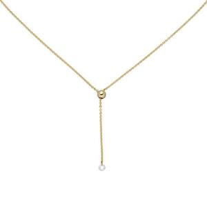 Collier 750 Gelbgold 1 Diamant Brillant 45 cm