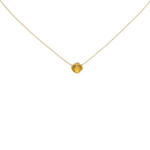 Collier 750 Gold Gelbgold 1 Citrin orange 45 cm