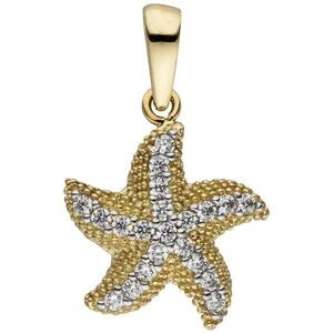 Anh�nger Seestern 333 Gold Gelbgold 21 Zirkonia Goldanh�nger